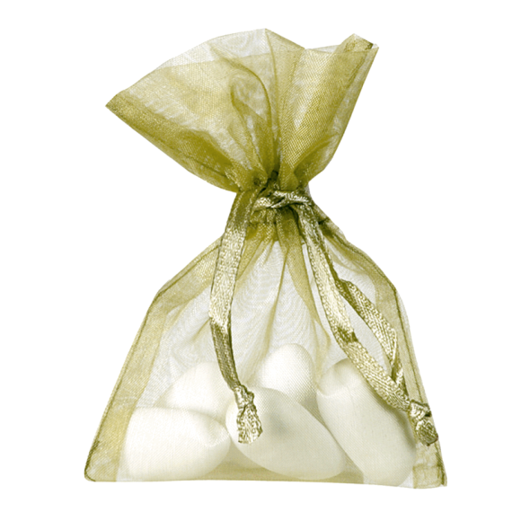 G2PLUS Sachet Organza Beige Aux Marguerites: Pochette Organza 10x15 Cm, 30 Pièces Sac à Bijoux Idéaux Pour Les Dragées, Mariages, Baptême Et Anniversaires
