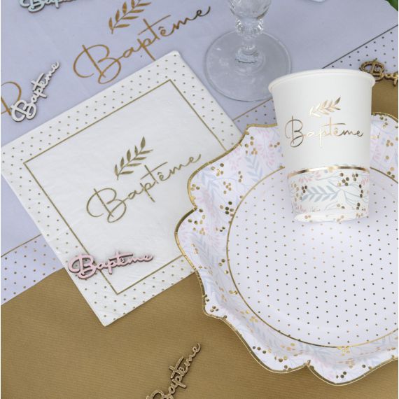 60 Serviettes En Papier Motif Floral 33x33 Cm - Pour Anniversaire, Baptême, Mariage, Décoration De Table Fête