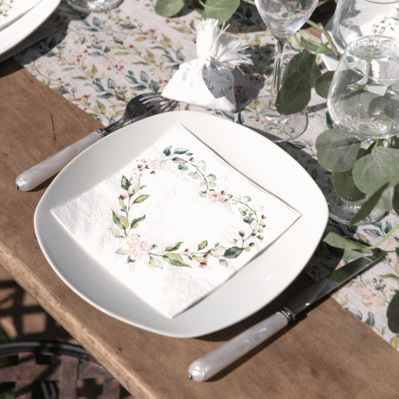 Assiettes mariage vegetal 20 pièces - Vaisselle jetable pas cher