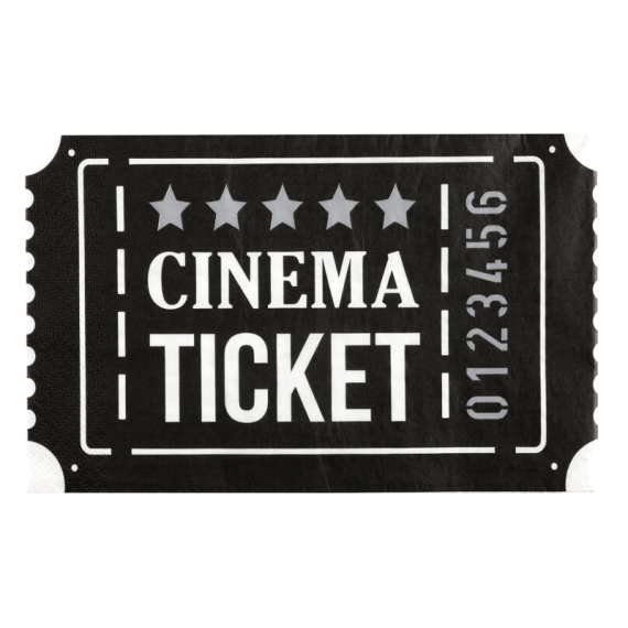 40 Serviettes En Papier Thème Cinéma - Format 33x33 Cm, Design Clap De Film Pour Fête Anniversaire - 7