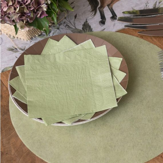 20 Serviettes papier 33 x 33 cm Anniversaire vert - Vaisselle jetable  discount