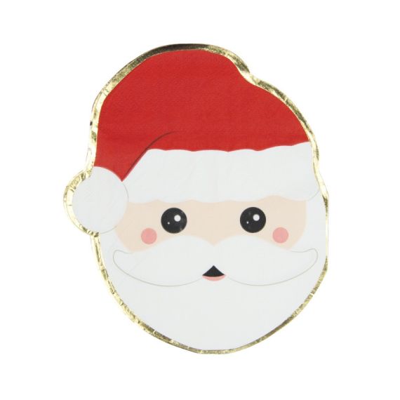32 Serviettes De Table De Noël Motif Père Noël - 33x33 Cm Déplié - Papier Jetable Festif - Décoration De Table Pour Fêtes