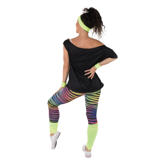 Set Legging Jaune Fluo Adulte deguisement annees 80 pas cher Badaboum