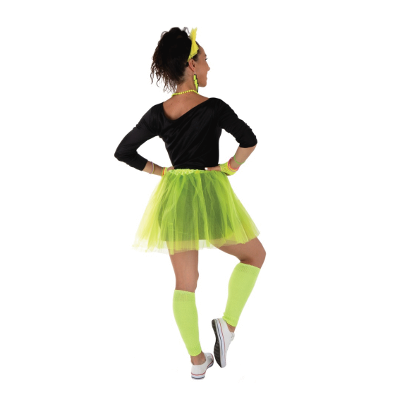 Set Tutu Jaune Fluo Adulte Taille Unique deguisement annees 80 pas cher Badaboum