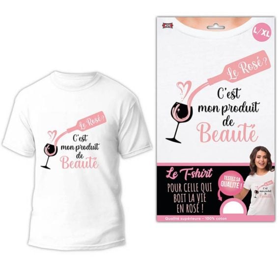 T shirt femme humoristique Mon produit de beaute Taille L XL Badaboum