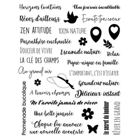 Transparent Sentiment Tampon Transparent Sentiment Nature, loisirs creatifs pas cher - Badaboum