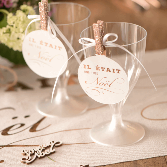 Verre cocktail plastique Rose Gold, vaisselle jetable - Badaboum