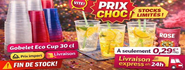 Gobelet plastique réutilisable 30 cl eco cup pas cher