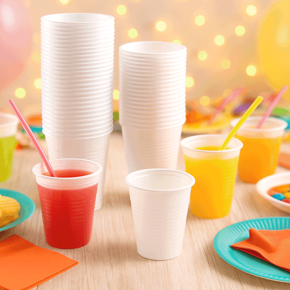 Lot De 400 Gobelets En Plastique Blanc 20cl - Jetables - Pour Fête, événement, Bureau