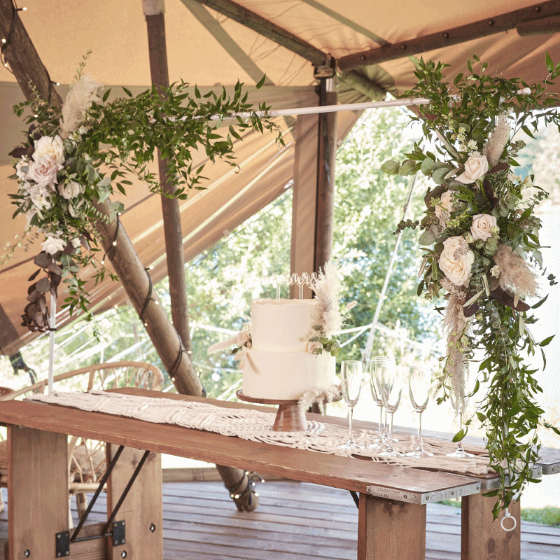 Décoration événement Métal Barre Décorative De Table Avec - Réglable Pour Fêtes, Mariages, Noël Pinces Métal