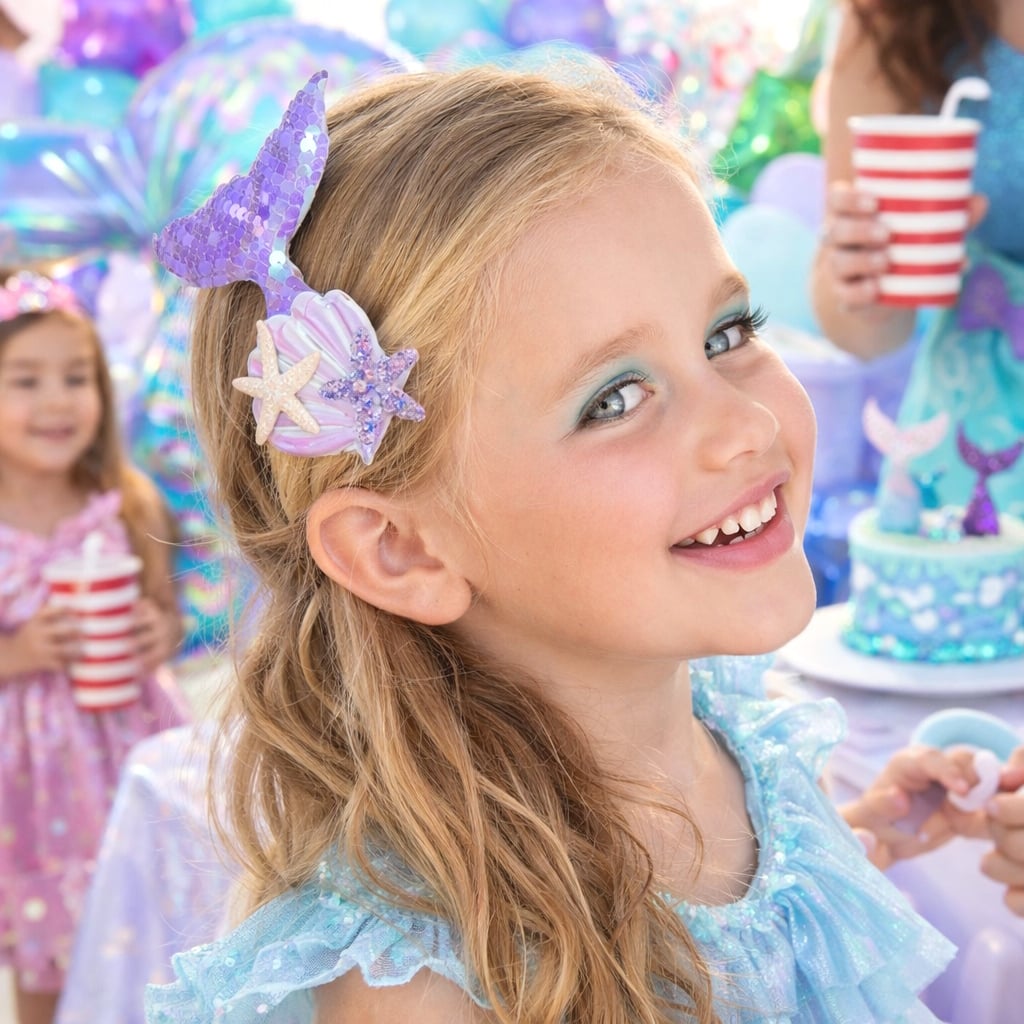 84 Pièces Anniversaire Sirène – Porte-clés, Bracelets à Claquer, Bagues, Barrettes, Tatouages Et élastiques Pour Fille