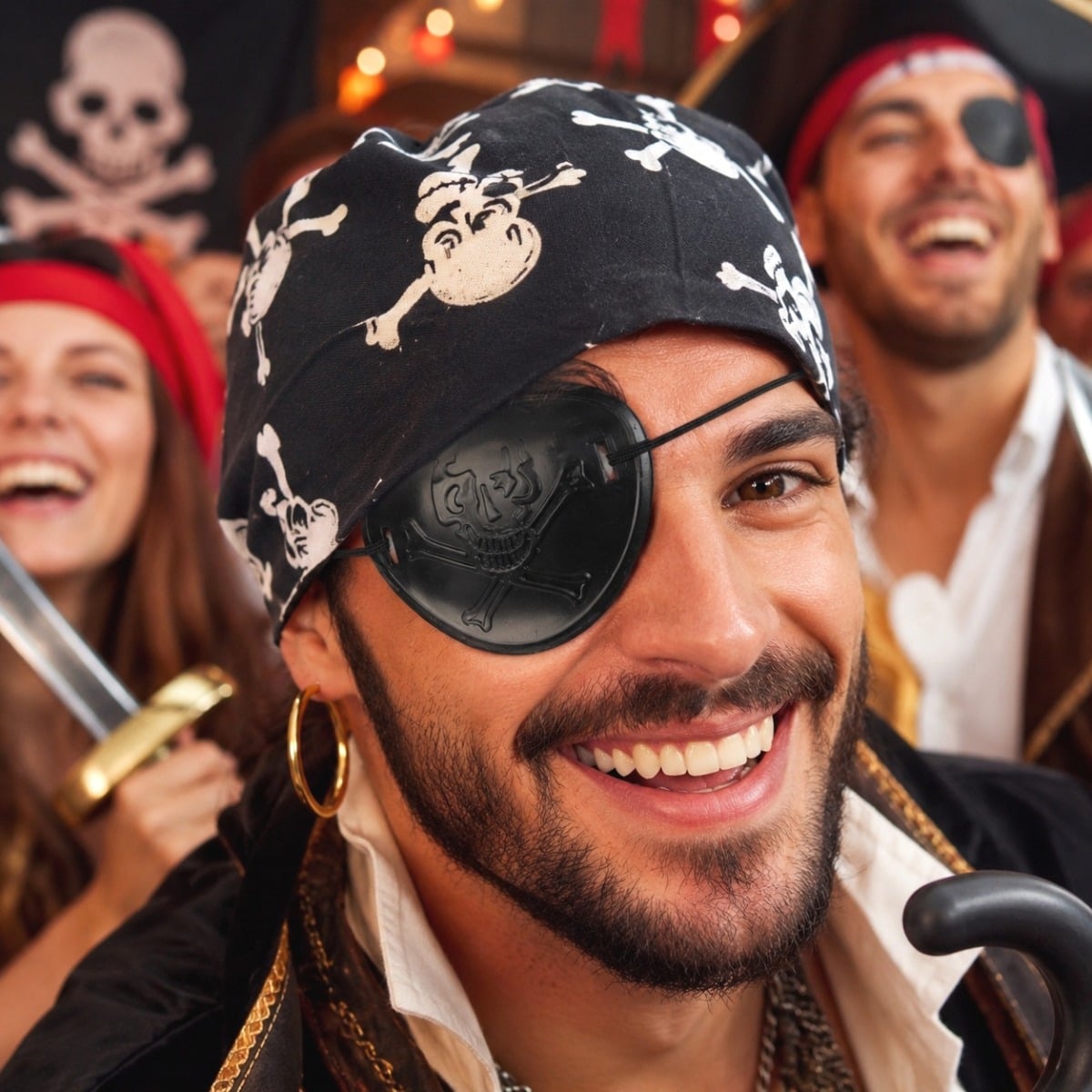 Cache Oeil Cache-Œil Pirate Lot De 2 - Réglable Élastique - Correction