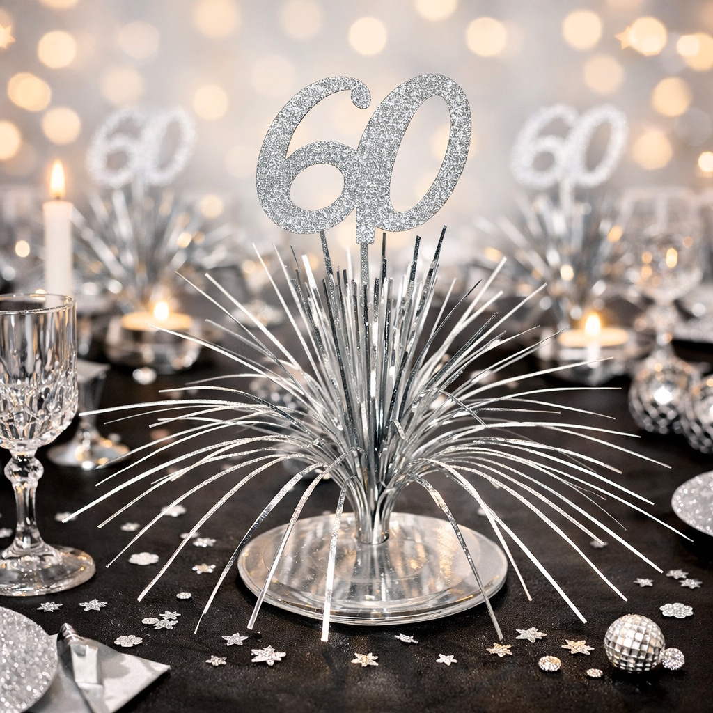 Centre de Table Palmier 60 Ans - Argent / Or - Jour de Fête - Boutique Jour de fête Centre de Table Palmier 60 Ans - Argent / Or - Jour de Fête - Boutique Jour de fête