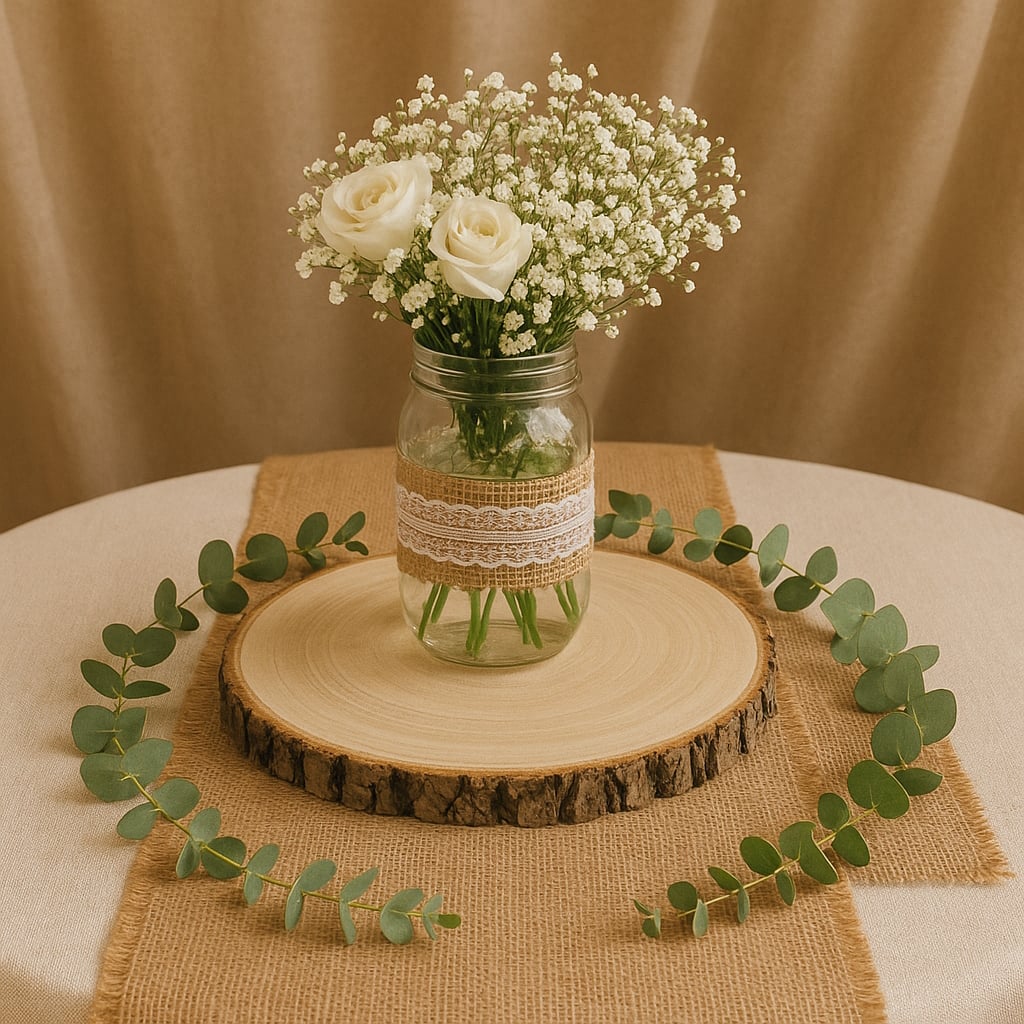 4: Centre De Table Rondin De Bois Mariage