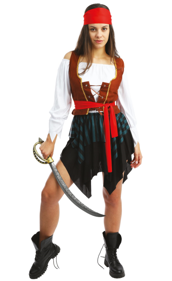 Lot 10 Accessoires Costume Pirate Femme – Foulard, Ceinture, Bijoux, Masque – Carnaval