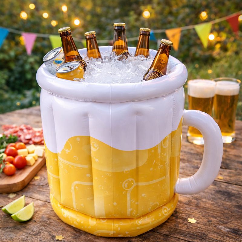 BOUEE,WHITE--Flotteur gonflable'été pour boisson à la bière, pour jeux