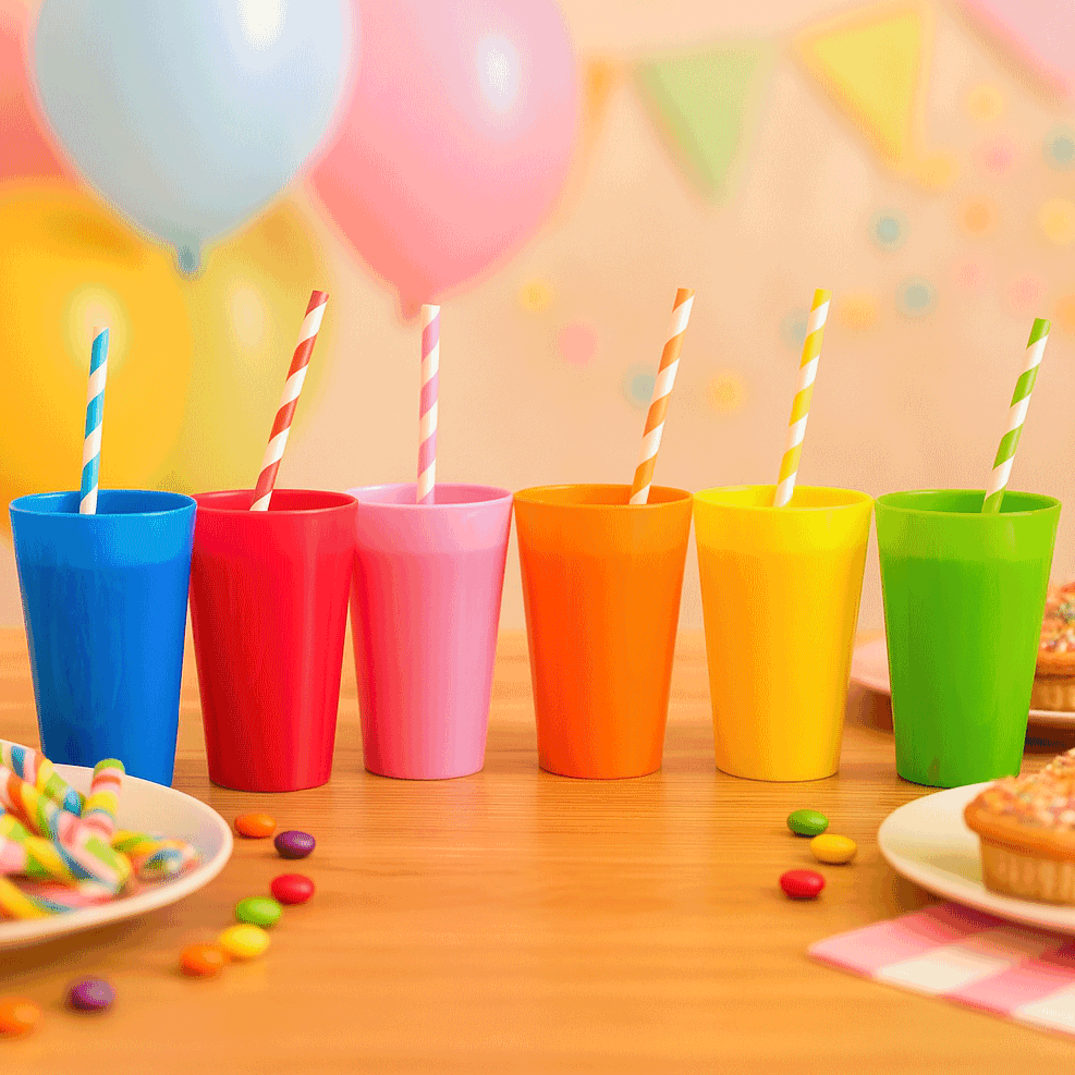 Lot De 30 Gobelets En Plastique Colorés Réutilisables - Multicolores, Robustes Et Idéaux Pour Fêtes Et Pique-Niques