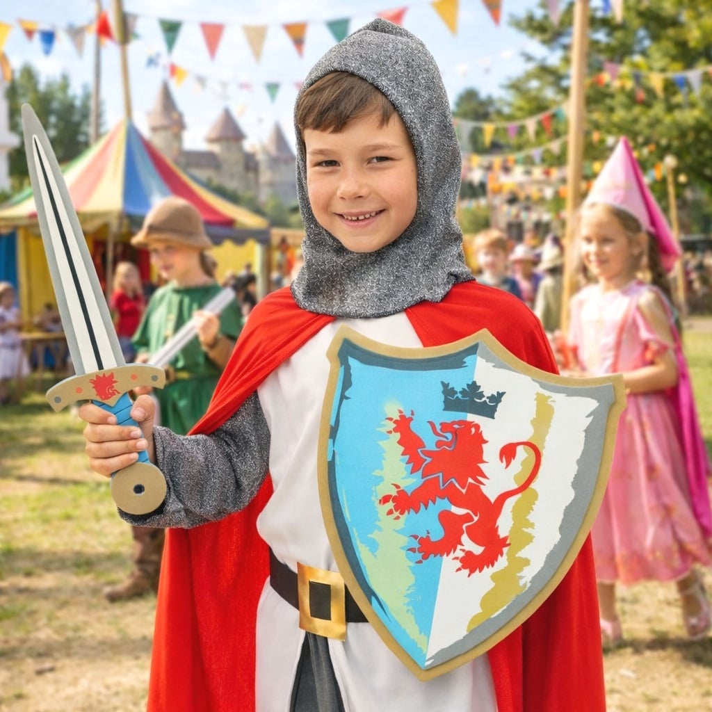 YOUYIKE Deguisement Chevalier Enfant, Casque Epee Bouclier Cape, Medieval Noble Deguisement Chevalier Fashion pour Cosplay Carneval Party YOUYIKE Deguisement Chevalier Enfant, Casque Epee Bouclier Cape, Medieval Noble Deguisement Chevalier Fashion pour Cosplay Carneval Party